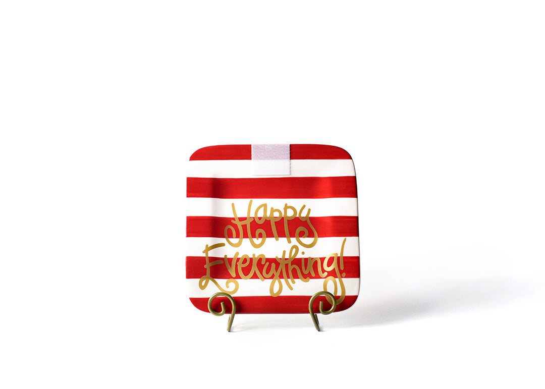 Red Stripe Happy Everything! Mini Square Platter