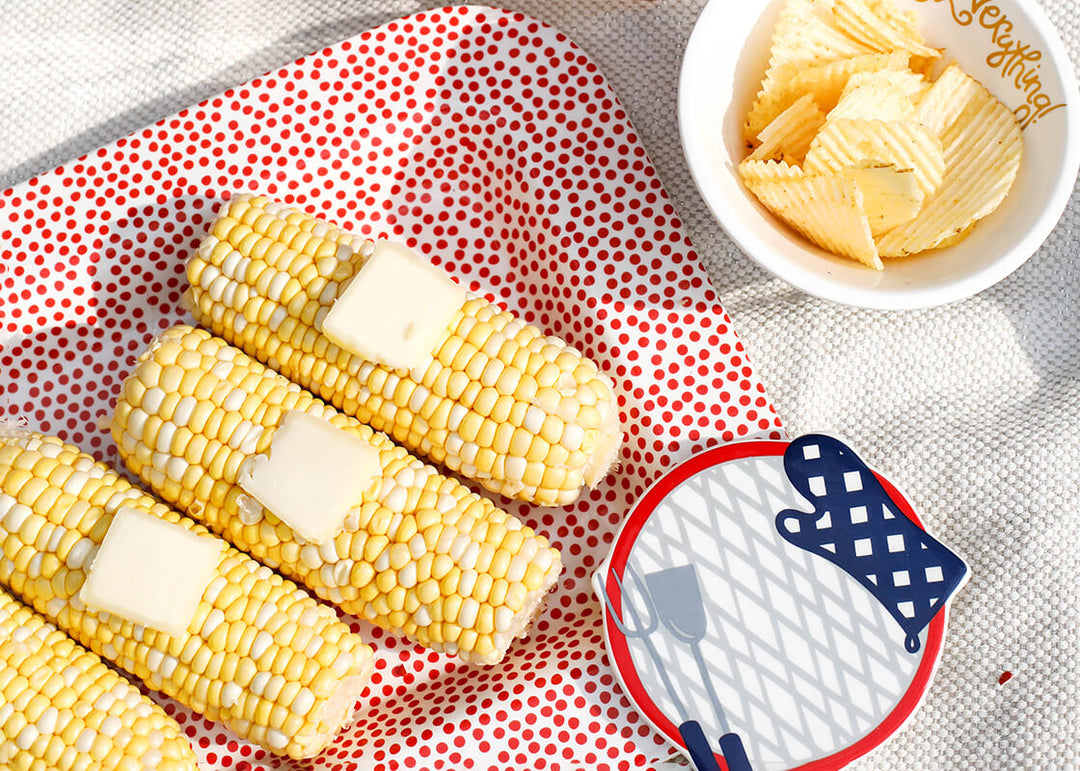 Cookout Serveware Elevated by Mini Rectangle Serving Platter with Grill Mini Attachment