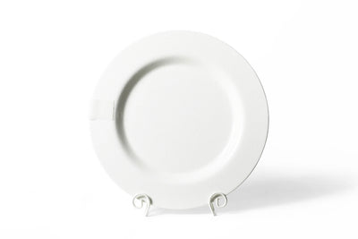 White Small Dot Big Round Serving Platter with Signature Hook-and-Loop Attachment