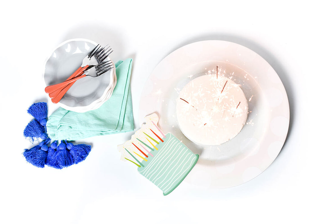 Sparkle Cake Big Attachment on Big Round Platter with Cake and Sparklers