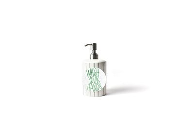 Stone Skinny Stripe Mini Cylinder Soap Pump with Wash Your Hands Bubbles Mini Attachment