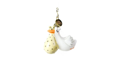 Glass and Metal Shaped Stork Ornament
