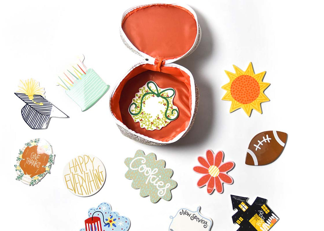 Store Up To 16 Big Attachments in the Gold Happy Everything! Big Attachment Bag