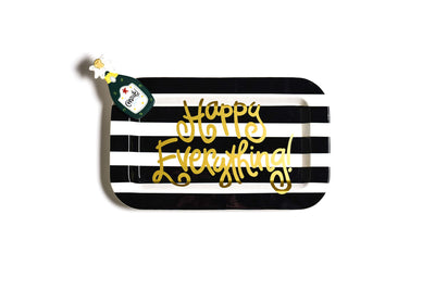 Celebrate Mini Attachment on Rectangle Serving Platter with Black Stripes