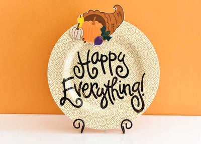 Gold Small Dot Big Happy Everything! Round Platter