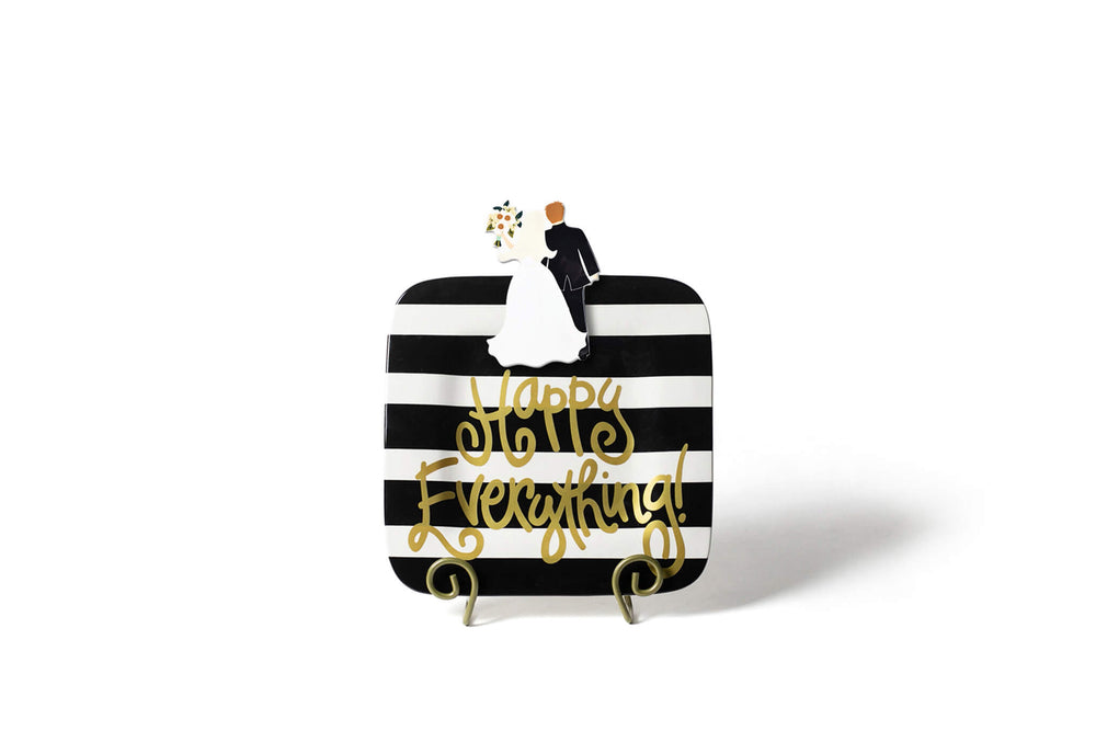 Black Stripe Mini Platter with Bride Groom Mini Attachment