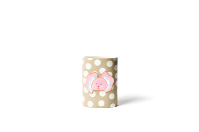 Neutral Dot Mini Oval Vase with Bunny Face Mini Attachment