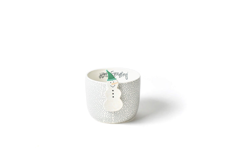 Holiday Attachment on Mini Bowl Stone Small Dot Design Black Writing Happy Everything! Inside Rim