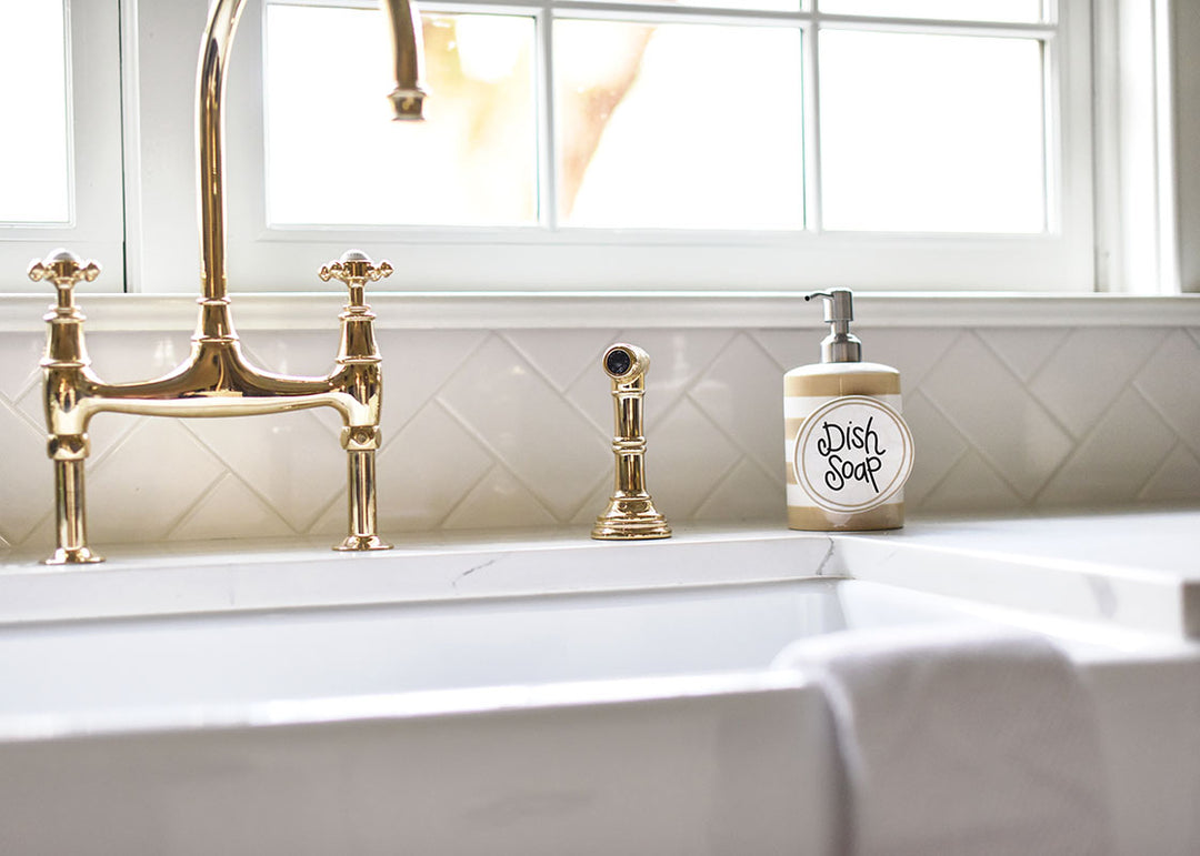 Dish Soap Mini Attachment on Mini Soap Pump Neutral Stripe Design