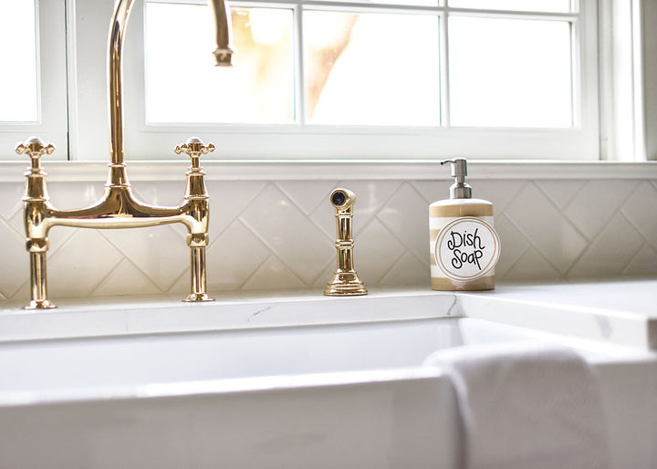 Dish Soap Mini Attachment on Mini Soap Pump Neutral Stripe Design