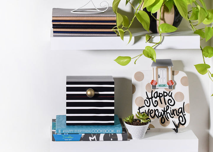 House Welcome Mini Attachment on Neutral Dot Platter as Home Decor