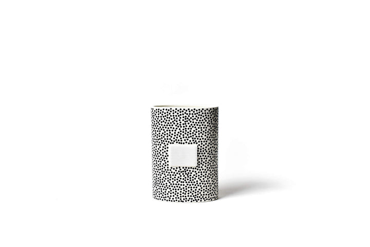 Black Small Dot Mini Oval Vase with Hook-and-Loop Fastener