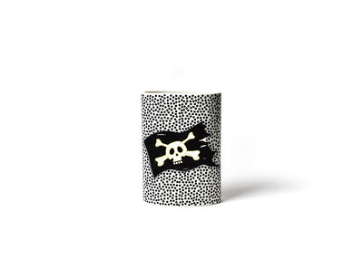 Black Small Dot Mini Oval Vase with Pirate Flag Mini Attachment