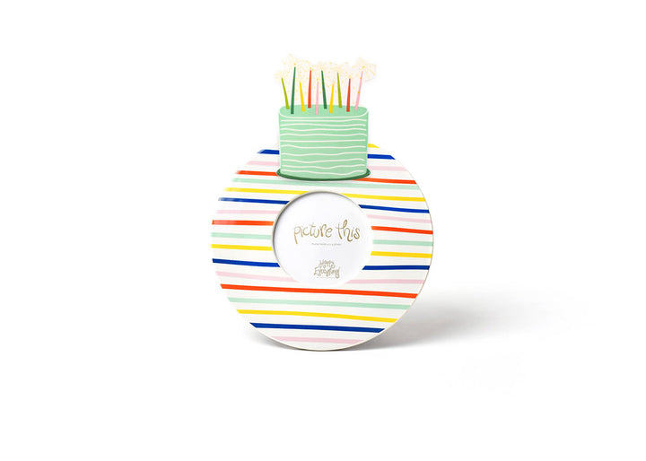 Happy Line Up Medium Stripe Mini Round Frame with Sparkle Cake Mini Attachment