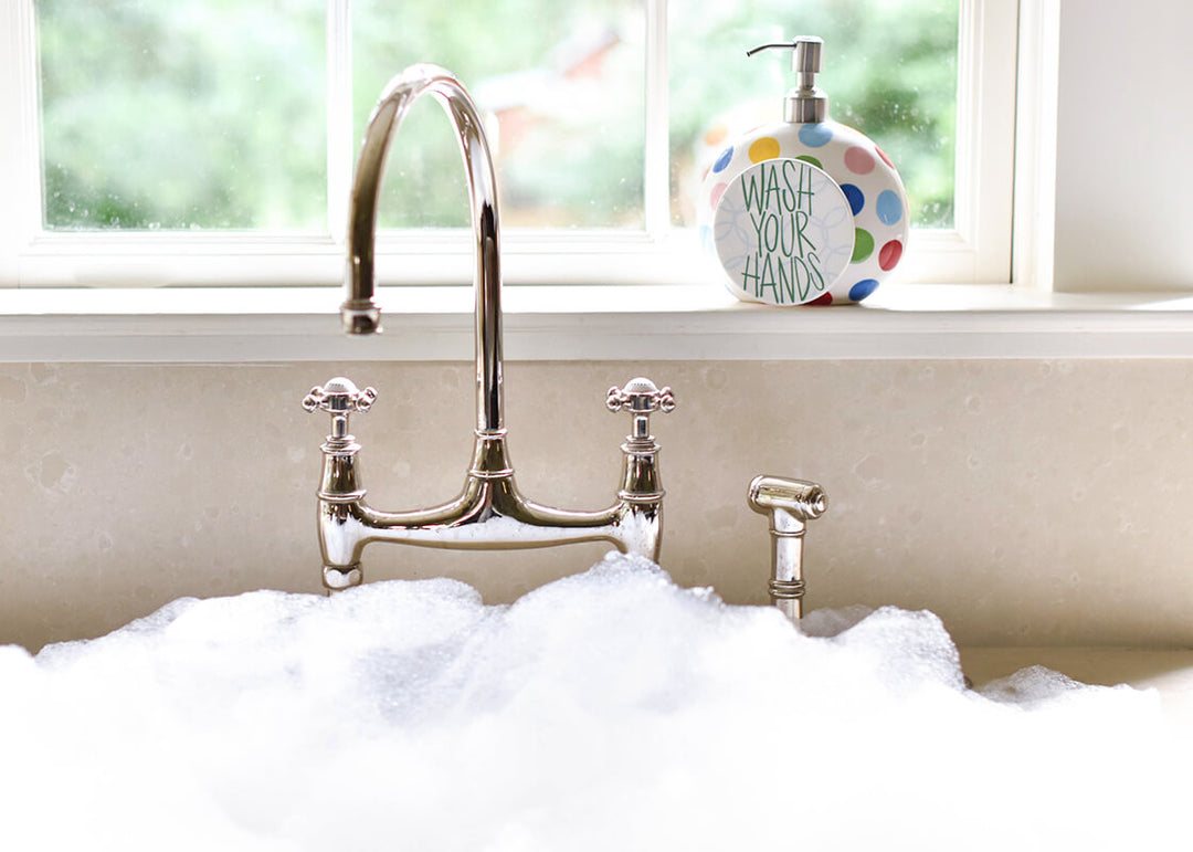 Bright Dot Soap Pump with Wash Your Hands Bubbles Mini Attachment