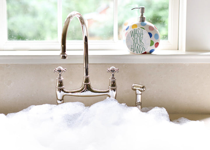 Bright Dot Soap Pump with Wash Your Hands Bubbles Mini Attachment