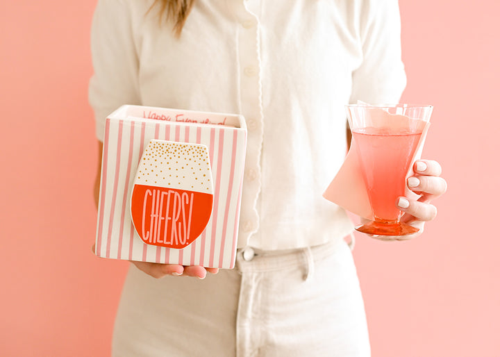 Pink Skinny Stripe Medium Mini Nesting Cube