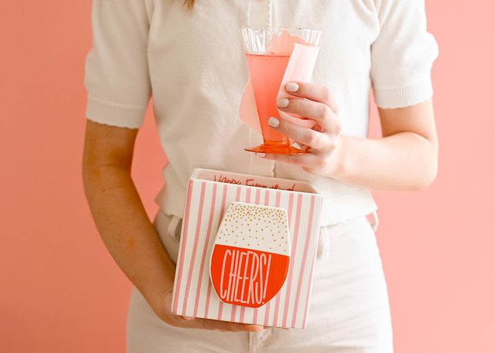 Pink Skinny Stripe Medium Mini Nesting Cube