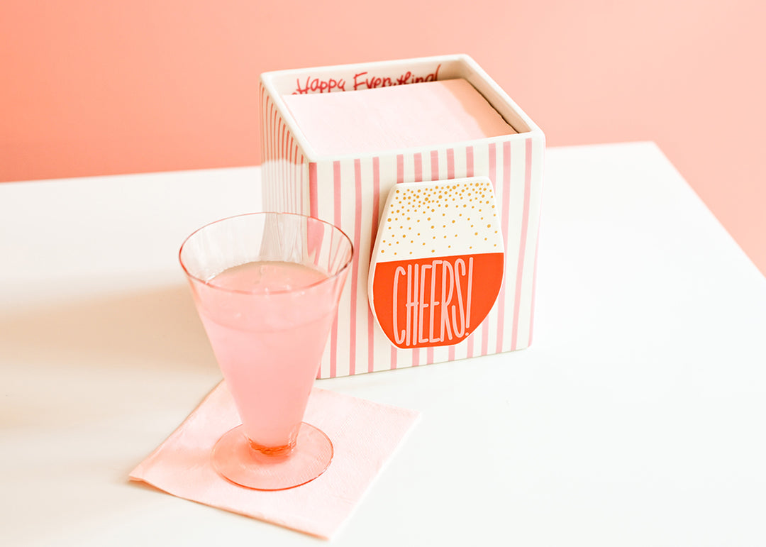 Pink Skinny Stripe Medium Mini Nesting Cube