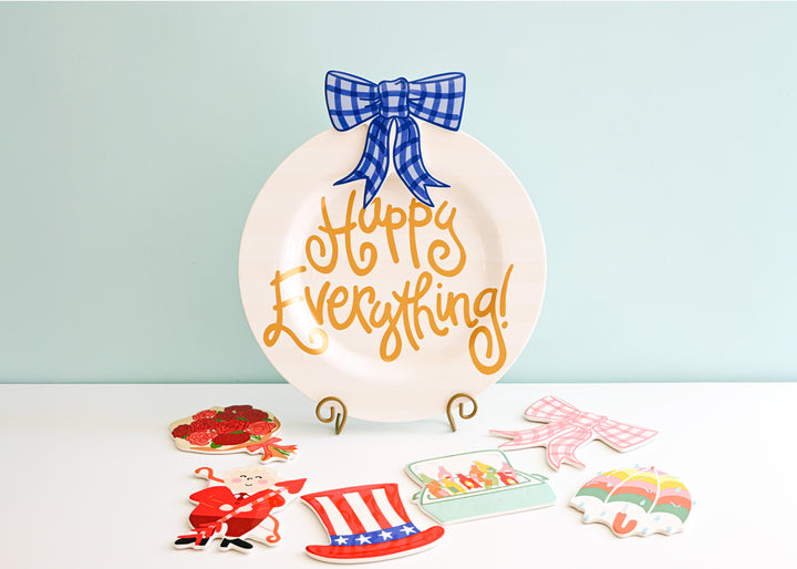 Blue Gingham Bow Big Attachment