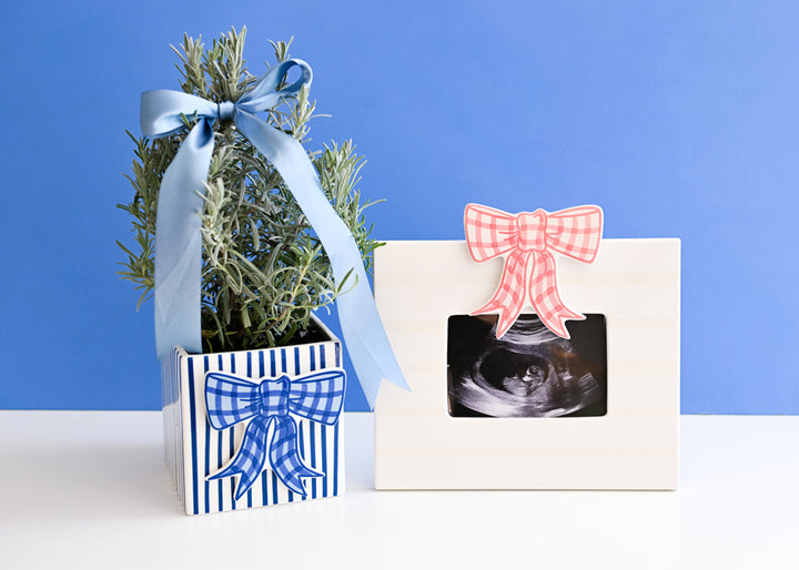 Blue Gingham Bow Mini Attachment