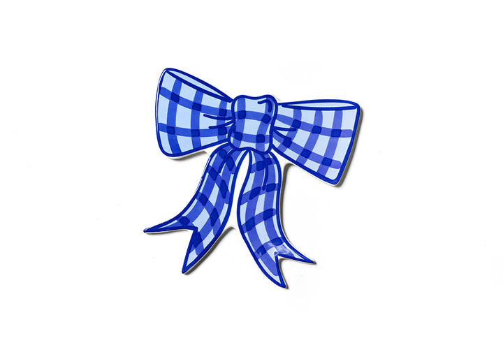 Blue Gingham Bow Big Attachment
