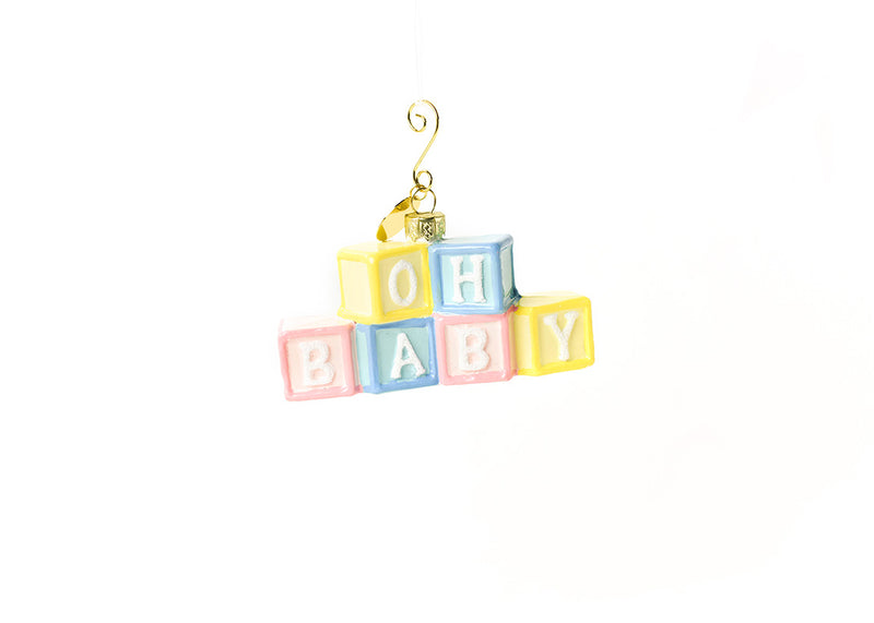 Oh Baby Blocks Shaped Ornament