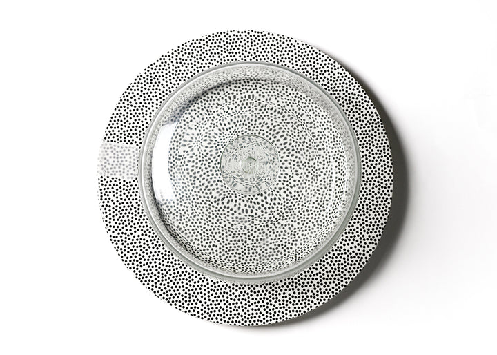 Black Big Round Entertaining Platter with Large Glass Dome