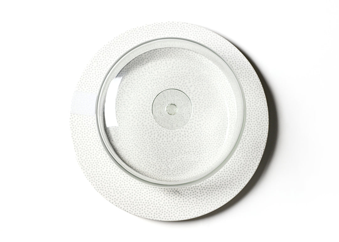 Stone Big Round Entertaining Platter with Large Glass Dome