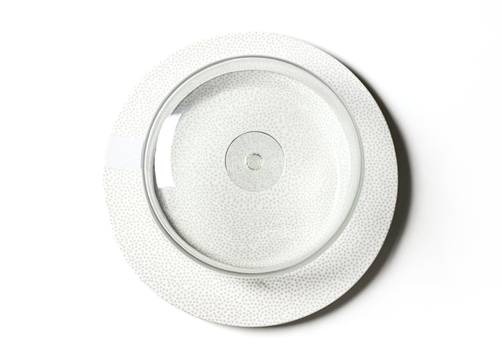 Stone Big Round Entertaining Platter with Large Glass Dome