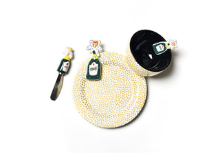 Champagne Embellishment Plate, Bowl and Spreader Set