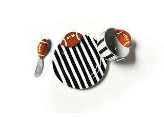 Football Embellishment Plate Bowl & Spreader Set