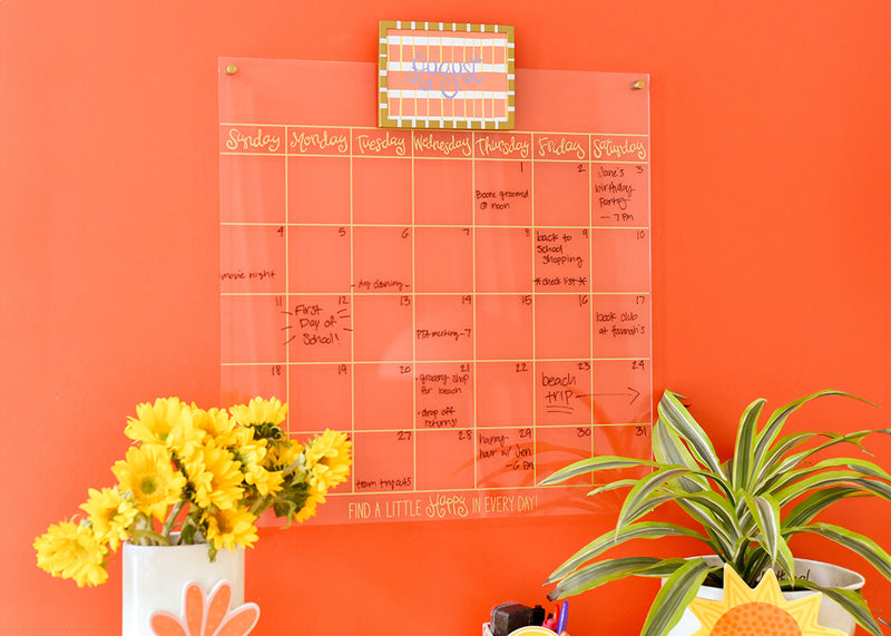 Happy Everything! Big Acrylic 24in Wall Calendar with Frame Attachment