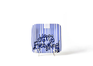 Indigo Skinny Stripe Mini Happy Everything! Square Platter