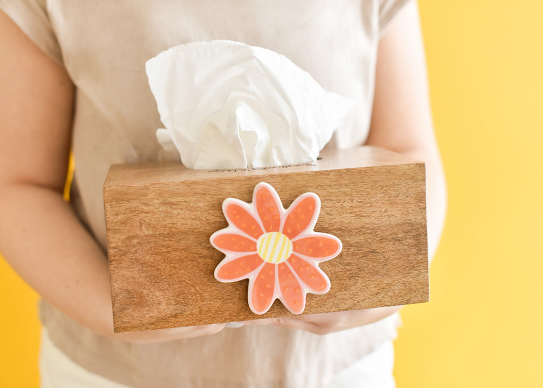 Mini Rectangle Wood Tissue Box Cover | Happy Everything!