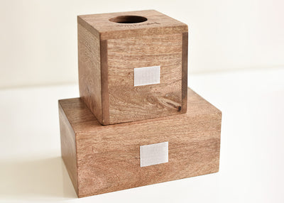 Happy Everything! Mini Square Wood Tissue Box