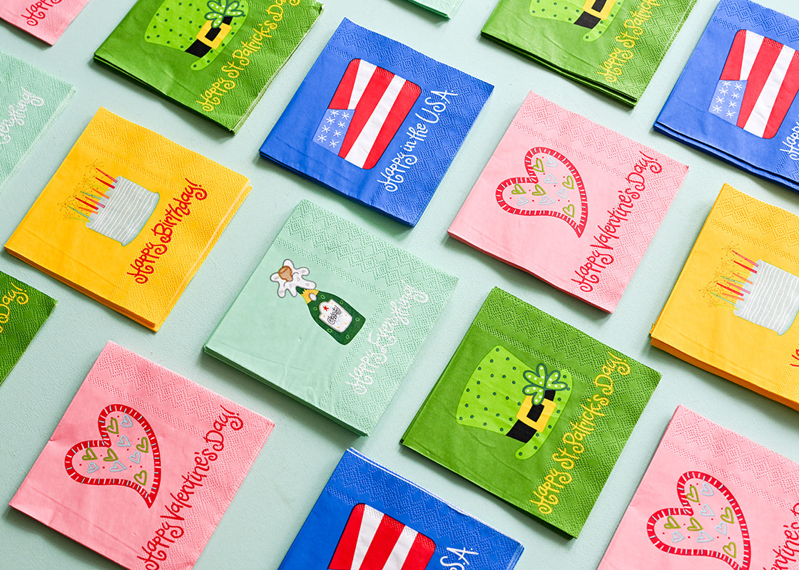 Happy Everything! by Laura Johnson Heart Cocktail Napkins
