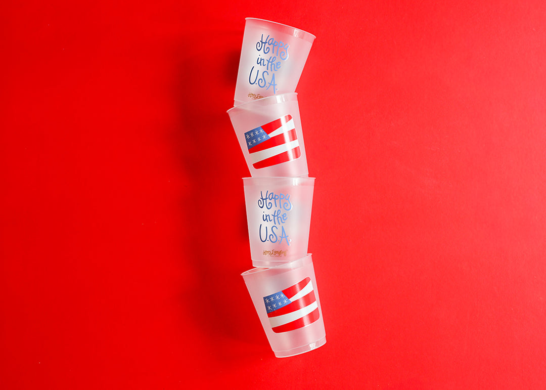 Flag Frosted Cups Set of 10