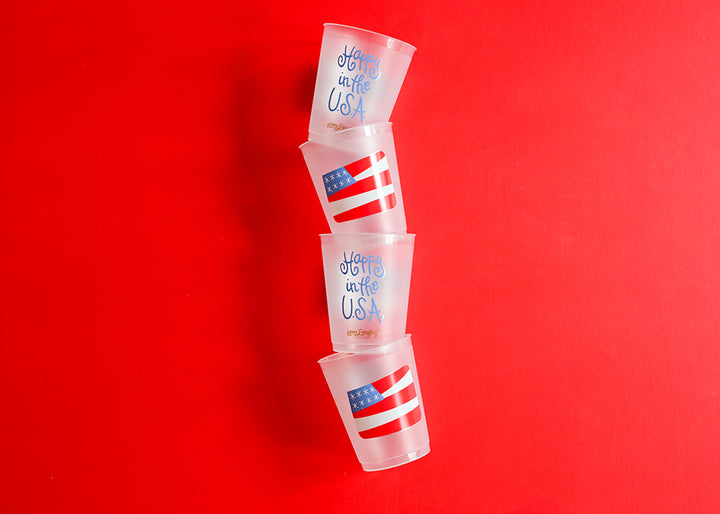 Flag Frosted Cups Set of 10
