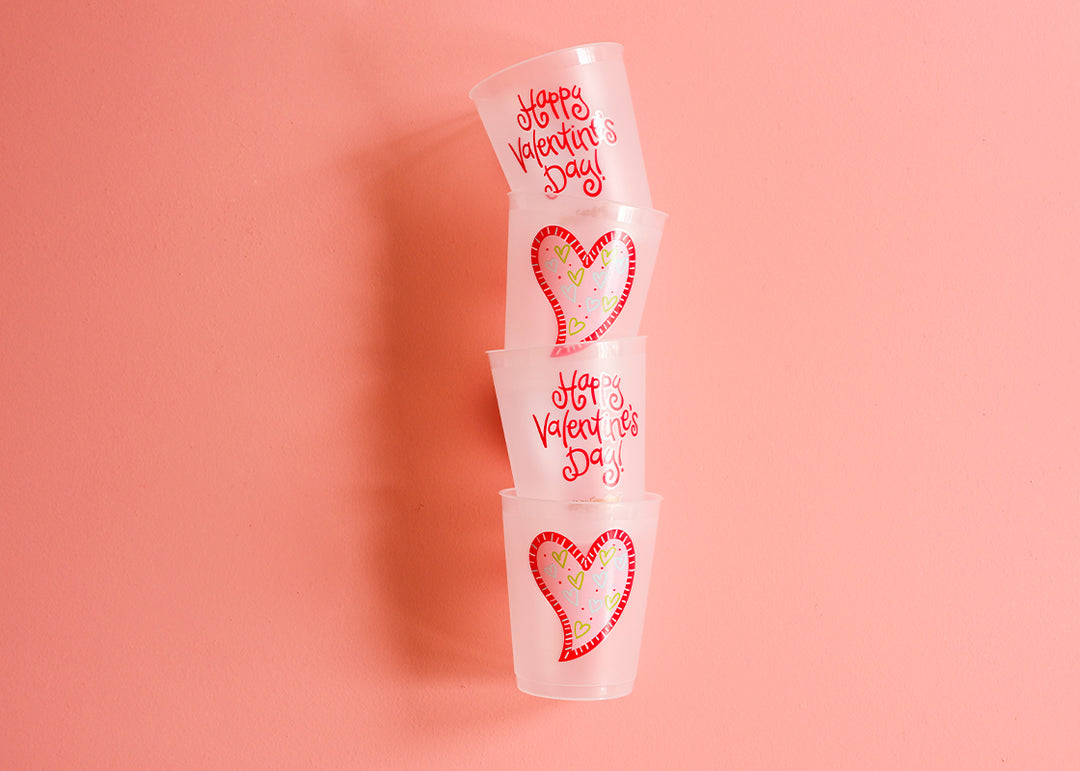 Heart Frosted Cups Set of 10