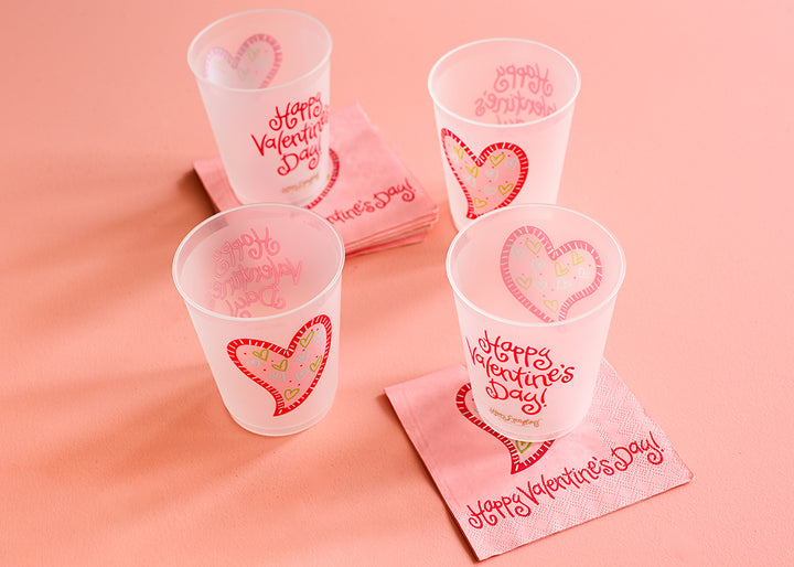 Heart Frosted Cups Set of 10