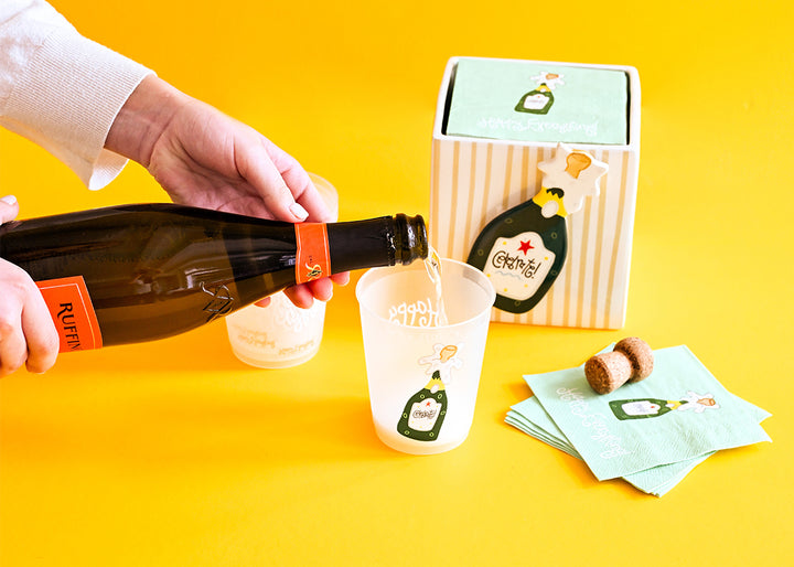 Champagne Frosted Cups Set of 10