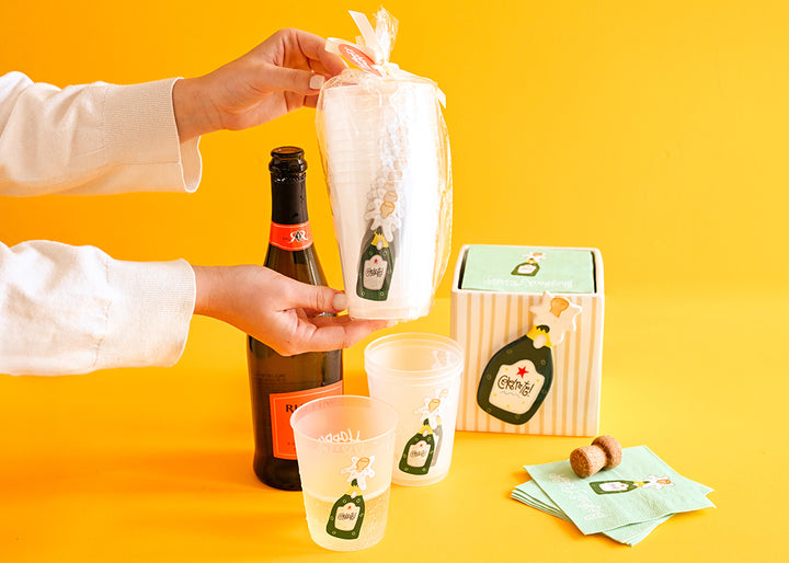 Champagne Frosted Cups Set of 10