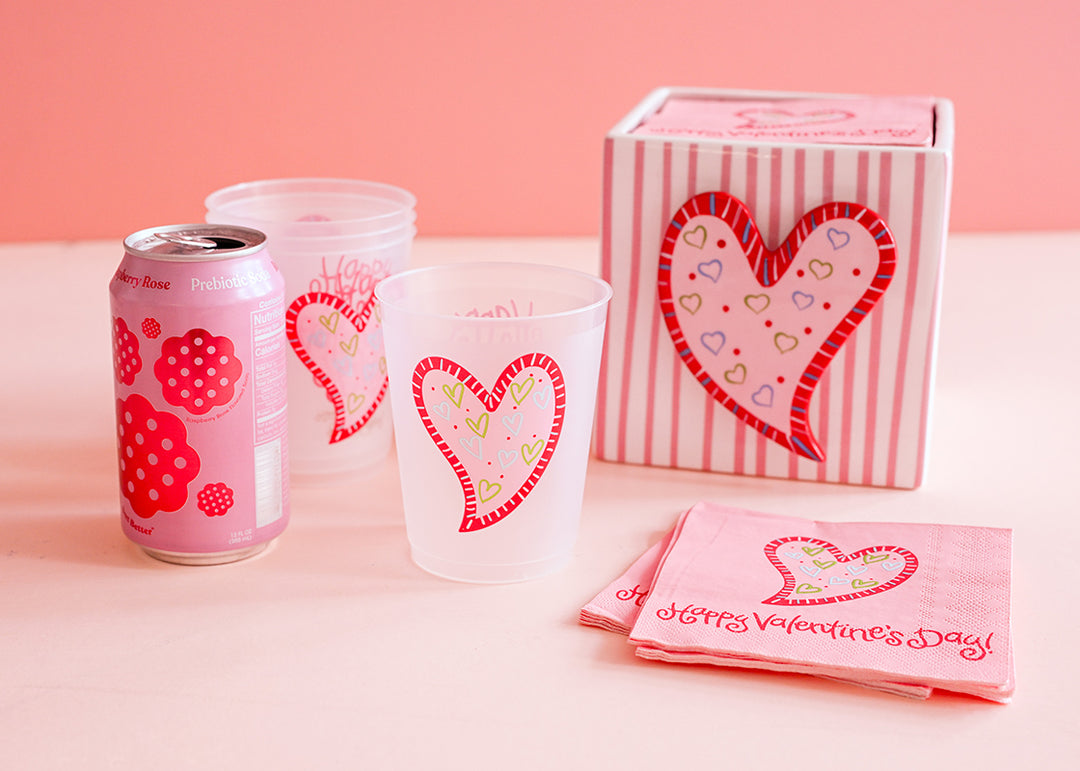 Heart Frosted Cups Set of 10