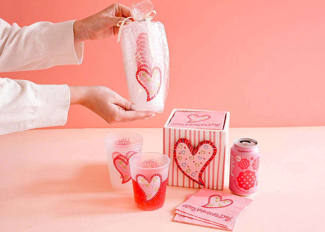 Heart Frosted Cups Set of 10