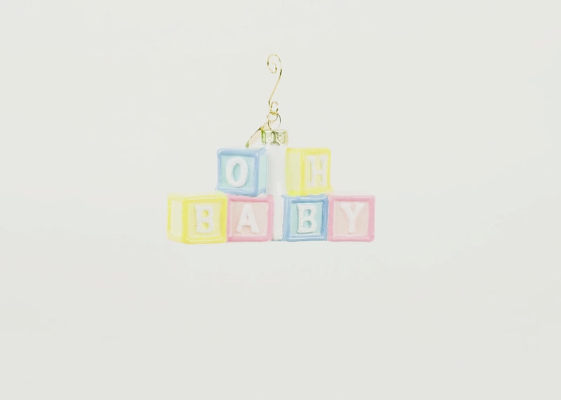 Oh Baby Blocks Shaped Ornament