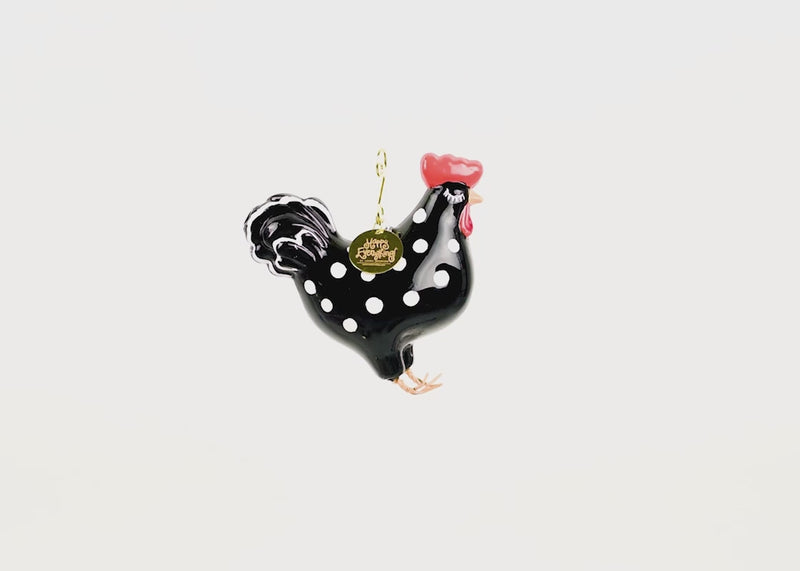 Polka Dot Chicken Shaped Ornament