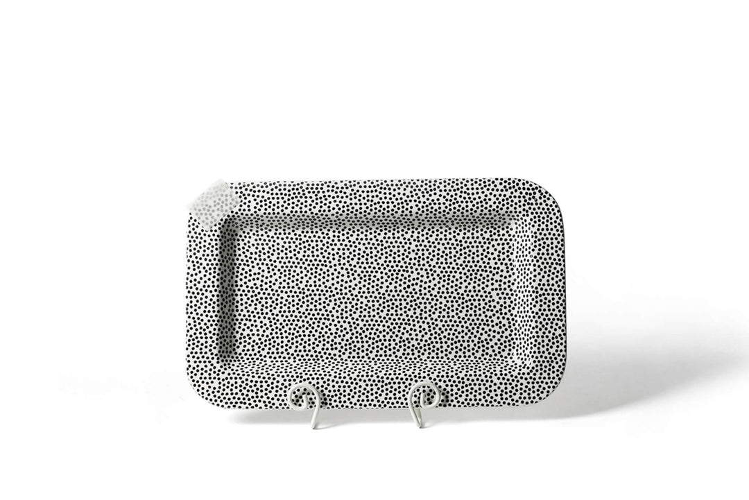 Black Small Dot Mini Entertaining Rectangle Serving Platter