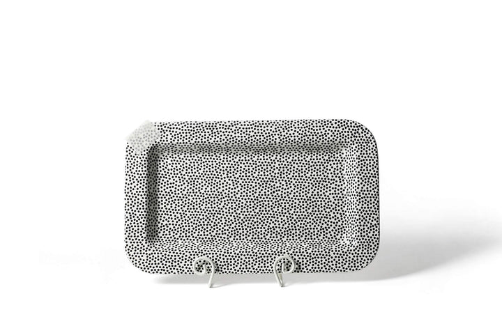 Black Small Dot Mini Entertaining Rectangle Serving Platter