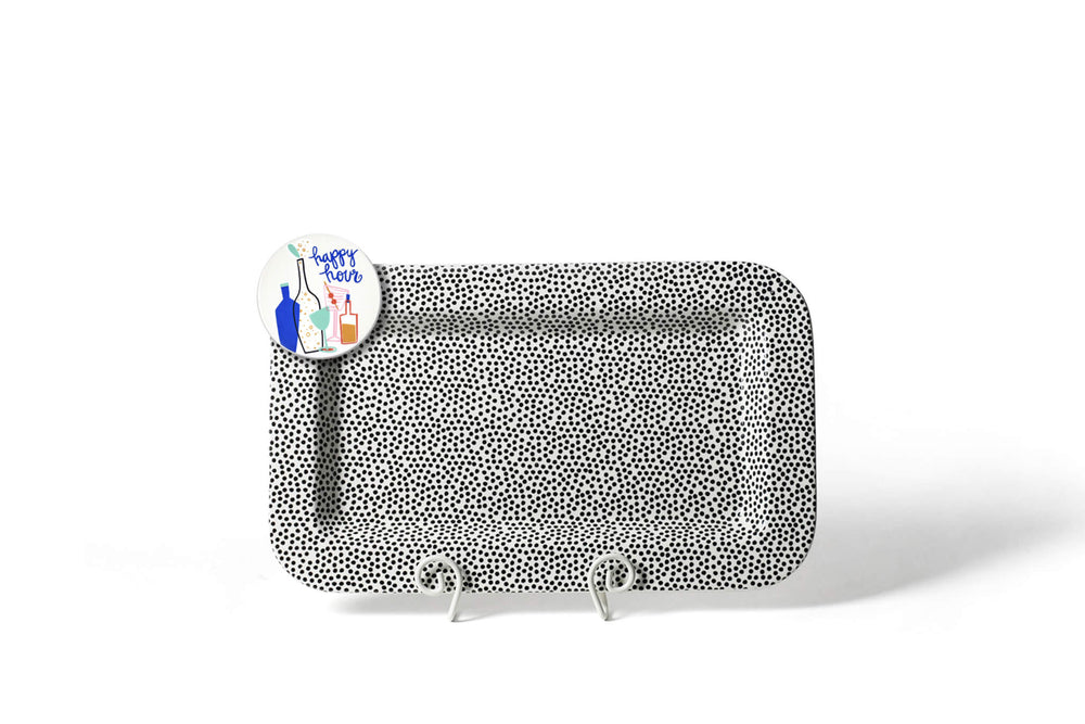 Mini Platter in Small Black Dot Design and Happy Hour Attachment